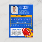 Blauwe Voetbalruilkaart Sport Speler Foto Contactkaartje (Achterkant)