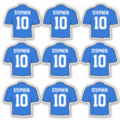 Blauwe Voetbalshirts Sticker (Voorkant)