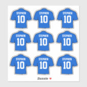 Blauwe Voetbalshirts Sticker (Vel)