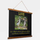 Blauwe voeteenden in liefde hangend wandkleed (Gebogen)