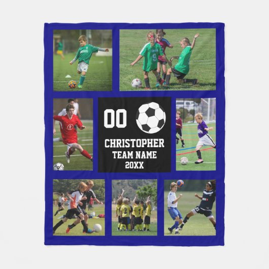 Blauwe voetenfoto collage fleece deken (Voorkant)