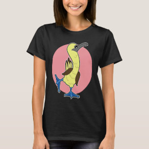 Blauwe Voetgent Funky Dansende Zee Vogel T-shirt