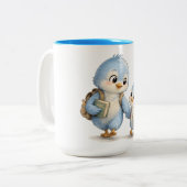 Blauwe Vogel Accent Mok Broer Zuster (Voorkant links)