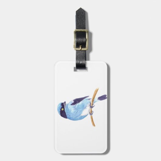 Blauwe vogel bagagelabel (Voorkant verticaal)