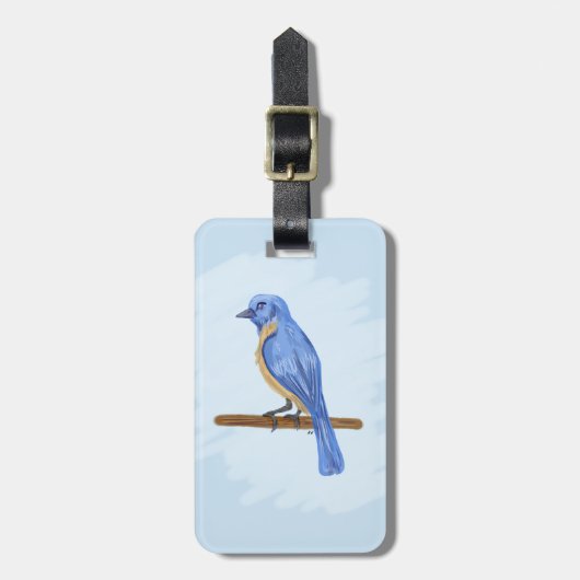 Blauwe vogel bagagelabel (Voorkant verticaal)