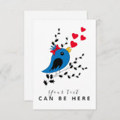 Blauwe vogel bedankkaart (Voorkant / Achterkant)