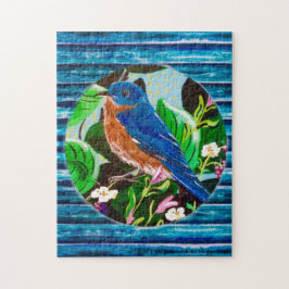 Blauwe Vogel Blauwe Schuur Legpuzzel