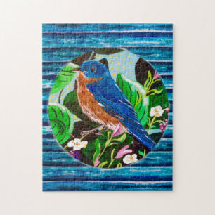 Blauwe Vogel Blauwe Schuur Legpuzzel