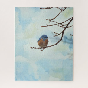 Blauwe Vogel Blauwe Vogel Kunst Natuur Kunst Grote Legpuzzel
