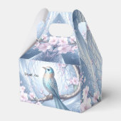 Blauwe Vogel Bloem Favor Doos Bedankdoosjes (Achterkant)