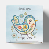 Blauwe Vogel Bloemen Favoriet Box Bedankdoosjes (Bovenkant)