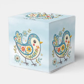 Blauwe Vogel Bloemen Favoriet Box Bedankdoosjes (Achterkant)