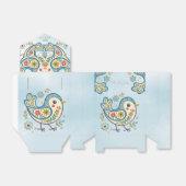 Blauwe Vogel Bloemen Favoriet Box Bedankdoosjes (Uitgevouwen)