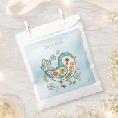 Blauwe Vogel Bloemen Favoriet Tassen Bedankzakje (Geknipt)