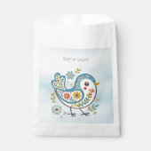Blauwe Vogel Bloemen Favoriet Tassen Bedankzakje (Voorkant)