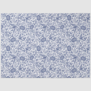 Blauwe vogel bloemen ontkoppel weefsel papier