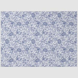 Blauwe vogel bloemen ontkoppel weefsel papier