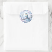 Blauwe Vogel Bloemen Sticker (Tas)