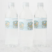 Blauwe vogel Bloemen Water Fles Label Waterfles Etiket (Flessen)