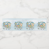 Blauwe vogel Bloemen Water Fles Label Waterfles Etiket (Enkel label)