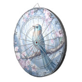 Blauwe Vogel Bloemendartbord Dartbord (Voorkant Rechts)