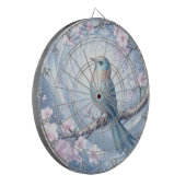 Blauwe Vogel Bloemendartbord Dartbord (Voorkant Links)