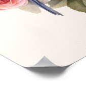 Blauwe Vogel Bloemenkunst Huisdecoratie Poster (Hoek)