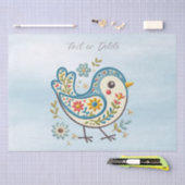 Blauwe vogel bloemenweefsel papier (Craft)