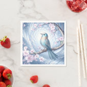 Blauwe Vogel Bloemige Servetten (Insitu)