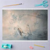 Blauwe vogel & botanische romantische etherische tissuepapier (Craft)