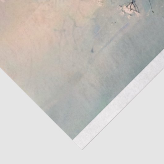 Blauwe vogel & botanische romantische etherische tissuepapier (Detail)