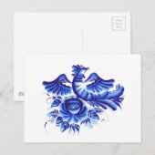 Blauwe vogel briefkaart (Voorkant / Achterkant)
