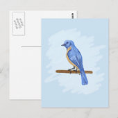 Blauwe vogel briefkaart (Voorkant / Achterkant)