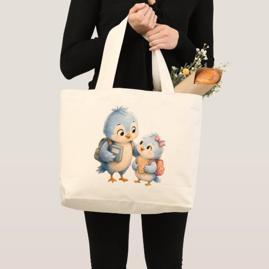 Blauwe Vogel Broer Canvas Tas (Voorkant (product))