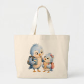 Blauwe Vogel Broer Canvas Tas (Voorkant)