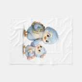 Blauwe Vogel Broer en Zus Knus Fleece Deken (Voorkant (Horizontaal))