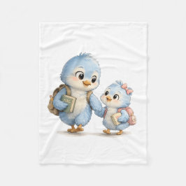 Blauwe Vogel Broer en Zus Knus Fleece Deken