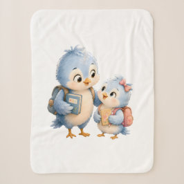 Blauwe Vogel Broer en Zus Knusse Sherpa Deken