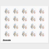 Blauwe Vogel Broer Zus Cirkel Sticker (Vel)