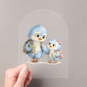 Blauwe Vogel Broers en Zusters Acryl Uitnodiging (Insitu (Draagbaar))