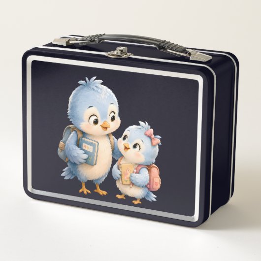 Blauwe Vogel Broers en Zusters Lunchbox (Voorkant)