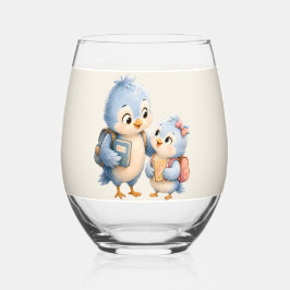 Blauwe Vogel Broers en Zusters Steelzen Glas