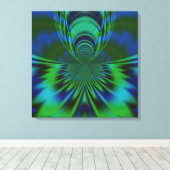 Blauwe vogel canvas afdruk (Insitu (Houten vloer))