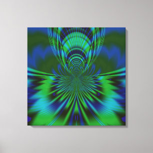 Blauwe vogel canvas afdruk