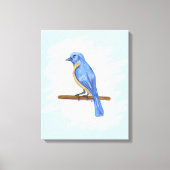 Blauwe vogel canvas afdruk (Voorkant)