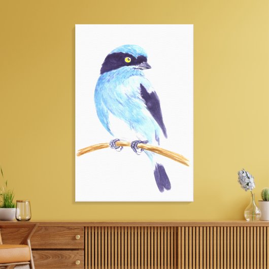 Blauwe vogel canvas afdruk (Insitu (Woonkamer))