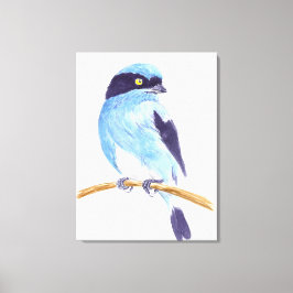 Blauwe vogel canvas afdruk