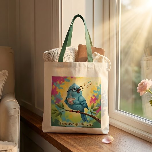 Blauwe Vogel Citatentas Tote Bag