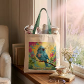 Blauwe Vogel Citatentas Tote Bag