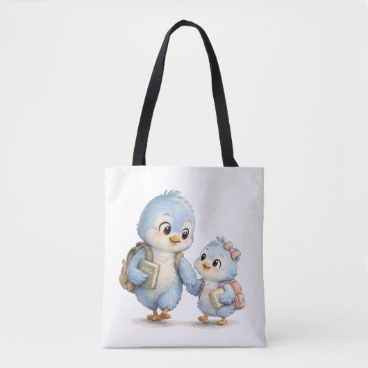 Blauwe Vogel Dagelijkse Canvas Tas (Voorkant)